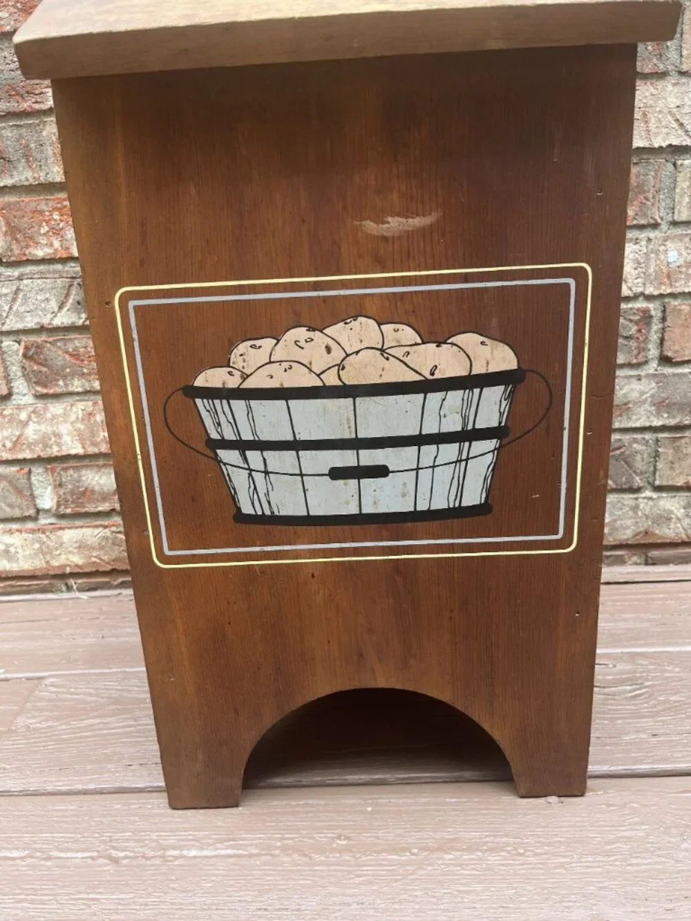 Vintage Taters Wood Box, Rustic Potatoe Bin, Country Cottage Large Storage Conta